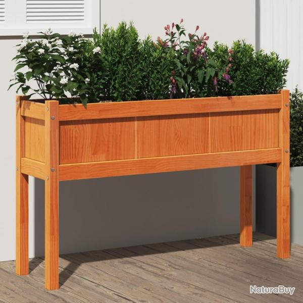 Jardinires avec pieds et pieds 110x31x70 cm bois de pin massif alsavelo