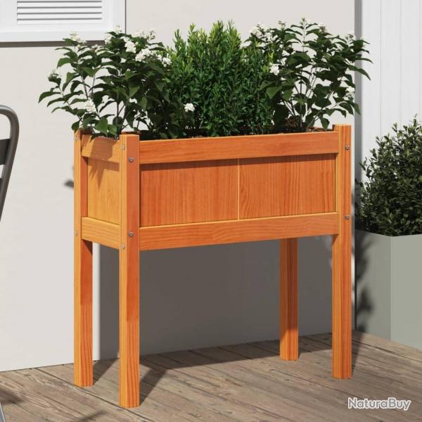 Jardinires et pieds cire marron 70x31x70 cm bois de pin massif alsavelo