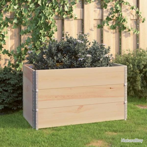 Jardinires surleves 3 pcs 50x100 cm Bois de pin solide alsavelo