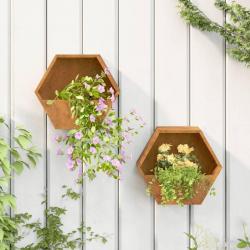 Jardinières murales 2 pcs Rouillé Acier corten 30x10x25 cm alsavelo