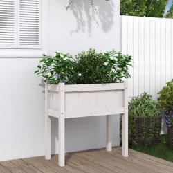 Jardinières avec pieds blanc 70x31x70 cm bois de pin massif alsavelo