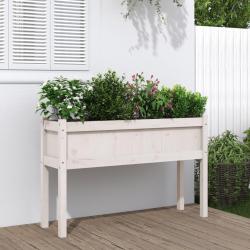 Jardinières avec pieds blanc 110x31x70 cm bois de pin massif alsavelo