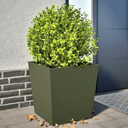 Jardinières 2 pcs vert olive 50x50x50 cm acier alsavelo
