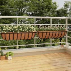 Jardinières murales 2 pcs en coco noir 91x20x23 cm acier alsavelo
