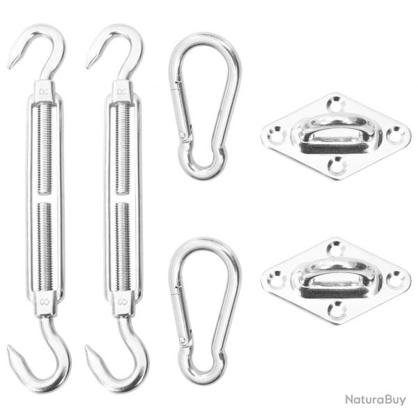 Kit de montage de voile d'ombrage 6 pcs Acier inoxydable alsavelo
