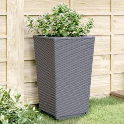 Jardinières 4 pcs bleu gris 32,5x32,5x57 cm PP alsavelo