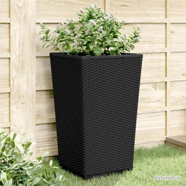 Jardinires 4 pcs noir 32,5x32,5x57 cm polypropylne