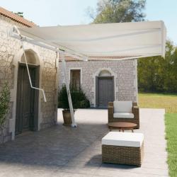 Jeu de poteaux d'auvent blanc 600x245 cm fer alsavelo