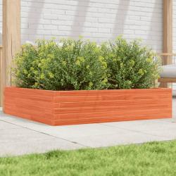 Jardinière cire marron 100x100x23 cm bois de pin massif alsavelo