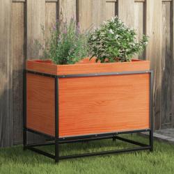 Jardinière cire marron 60x40x50 cm bois de pin massif alsavelo
