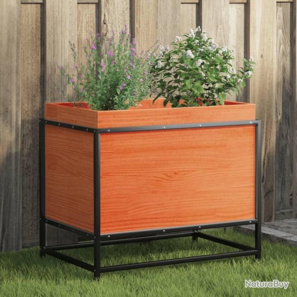 Jardinire cire marron 60x40x50 cm bois de pin massif alsavelo