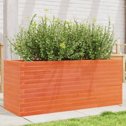 Jardinière cire marron 110x40x45,5 cm bois de pin massif alsavelo
