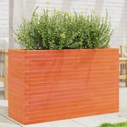 Jardinière cire marron 110x40x68,5 cm bois de pin massif alsavelo