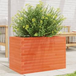 Jardinière cire marron 70x40x45,5 cm bois de pin massif alsavelo