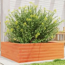 Jardinière cire marron 70x70x23 cm bois de pin massif alsavelo