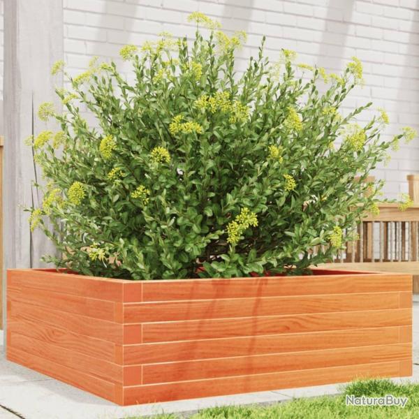 Jardinire cire marron 70x70x23 cm bois de pin massif alsavelo