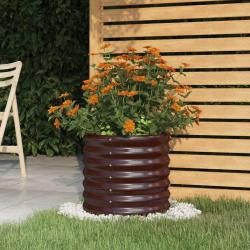 Jardinière de jardin Acier enduit de poudre 40x40x36 cm Marron alsavelo