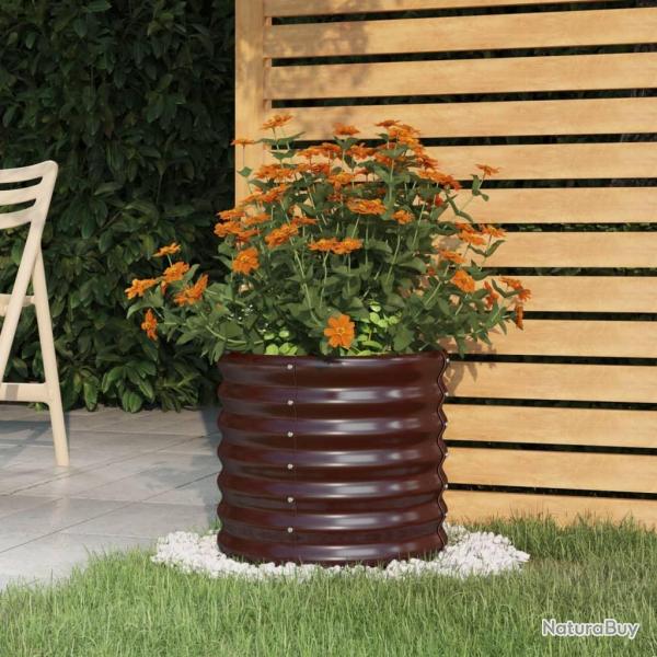 Jardinire de jardin Acier enduit de poudre 40x40x36 cm Marron alsavelo
