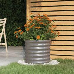 Jardinière de jardin Acier enduit de poudre 40x40x36 cm Gris alsavelo