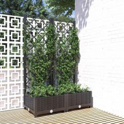 Jardinière avec treillis Noir 80x40x121,5 cm PP alsavelo