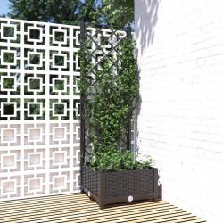 Jardinière avec treillis Noir 40x40x121,5 cm PP alsavelo