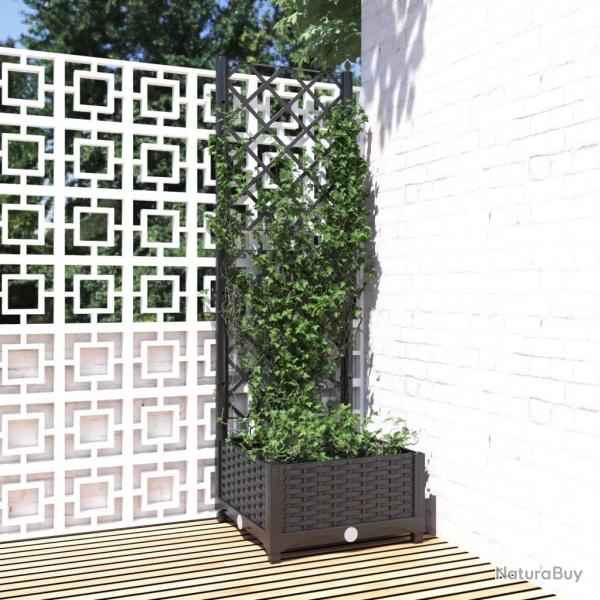 Jardinire avec treillis Noir 40x40x121,5 cm PP alsavelo
