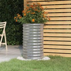 Jardinière de jardin Acier enduit de poudre 40x40x68 cm Argenté alsavelo