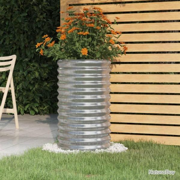 Jardinire de jardin Acier enduit de poudre 40x40x68 cm Argent alsavelo