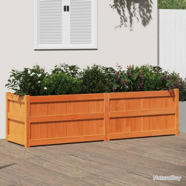 Jardinire cire marron 180x50x50 cm bois de pin massif