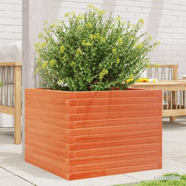 Jardinire cire marron 60x60x45,5 cm bois de pin massif alsavelo