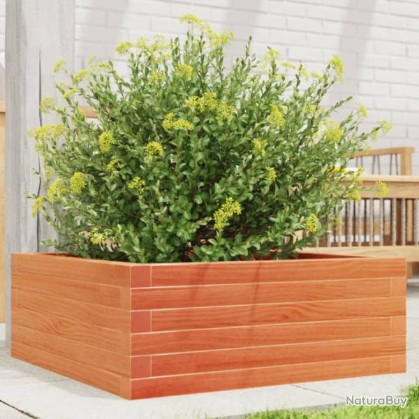 Jardinire cire marron 60x60x23 cm bois de pin massif