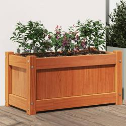 Jardinière cire marron 60x31x31 cm bois de pin massif alsavelo