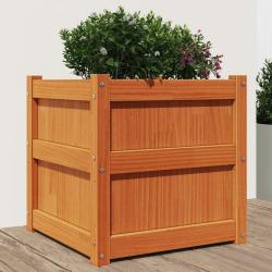 Jardinière cire marron 50x50x50 cm bois de pin massif alsavelo