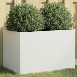 Jardinière blanc 62x40x39 cm acier alsavelo