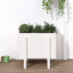 Jardinière blanc 62x50x57 cm bois massif de pin alsavelo