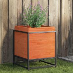 Jardinière cire marron 40x40x50 cm bois de pin massif alsavelo