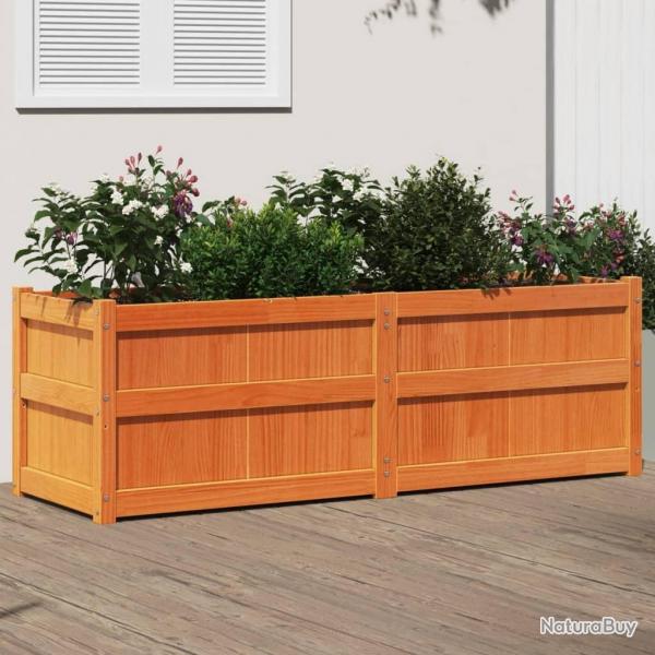 Jardinire cire marron 150x50x50 cm bois de pin massif alsavelo