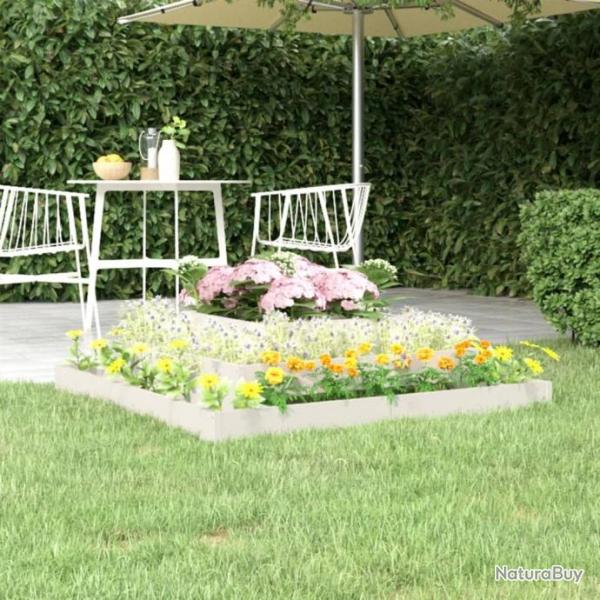 Jardinire Blanc 110x110x27 cm Bois massif de pin