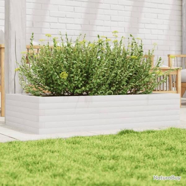 Jardinire blanc 110x60x23 cm bois de pin massif