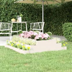 Jardinière Blanc 110x110x27 cm Bois massif de pin alsavelo