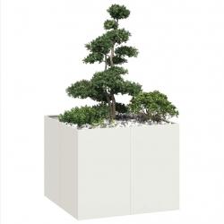 Jardinière blanc 100x100x80 cm acier alsavelo