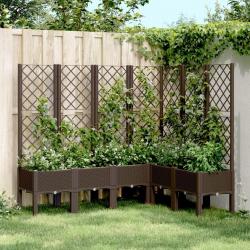 Jardinière avec treillis marron 160x120x142 cm PP alsavelo