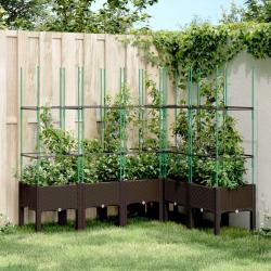 Jardinière avec treillis marron 160x120x142,5 cm PP alsavelo