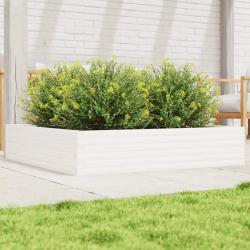 Jardinière blanc 110x110x23 cm bois de pin massif alsavelo