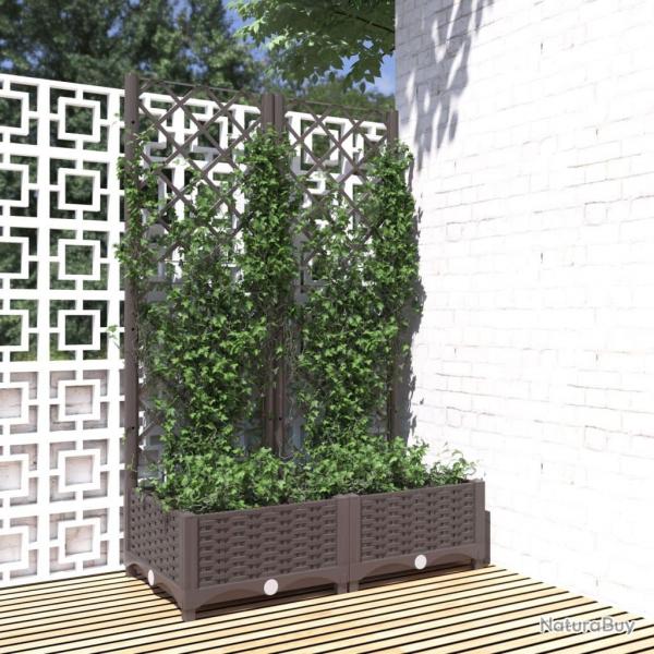 Jardinire avec treillis Marron 80x40x121,5 cm PP alsavelo
