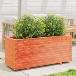Jardinière cire marron 110x40x49,5 cm bois de pin massif alsavelo