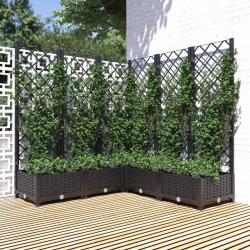 Jardinière avec treillis noir 120x120x121,5 cm PP alsavelo