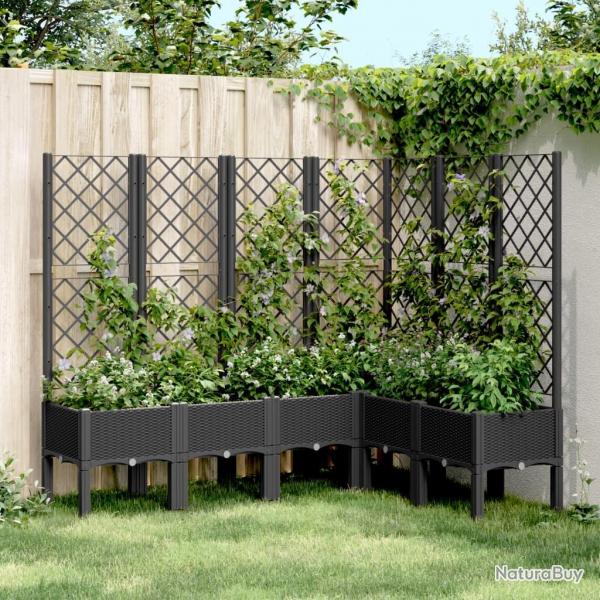 Jardinire avec treillis noir 160x120x142 cm PP alsavelo