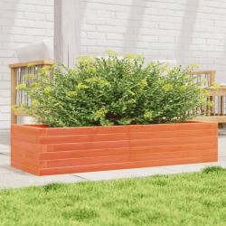 Jardinière cire marron 110x40x23 cm bois de pin massif alsavelo