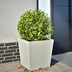 Jardinière blanc 50x50x50 cm acier alsavelo